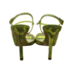 Dior Green Lizard Embossed Peep Toe Sandals Size 36 - Image 3