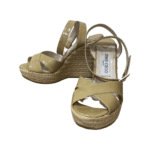 Jimmy Choo Yellow Patent Leather Lucia Cross Strap Wedge Ankle-Strap Sandal Size 38 - Image 2