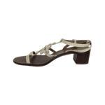 Tory Burch Beige Textured Leather Chandler Tumbler Sandals Size 40.5 - Image 6