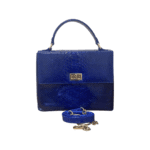 Mayam Blue Python Top Handle Bag
