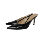 Gianvito Rossi Black Patent Leather Mule Sandals Size 38