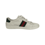 Gucci White Leather Embroidered Web Ace Low Top Sneakers Size 40.5 - Image 3