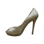 Alexander McQueen Silver Python Peep Toe Pumps Size 39 - Image 6