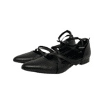 Lanvin Black Leather Strappy Flats Size 38.5