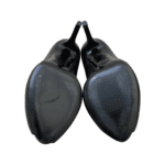 Alexander McQueen Black Leather Skull Embellished Peep Toe Pumps Size 37 - Image 8