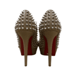 Christian Louboutin Beige Leather Alti Spikes Platform Pumps Size 37 - Image 3