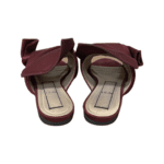 N21 Burgundy Satin Raso Knot Peep Toe Flat Mules Size 38.5 - Image 3