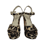 Alice + Olivia Leopard Print Canvas Platform Sandals Size 38 - Image 2