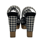 Louis Vuitton White/Black Fabric Gingham Platform Sandals Size 37.5 - Image 7
