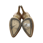 Charlotte Olympia Champagne Satin Paloma Fan-Pleat Platform Pumps Size 34 - Image 8