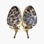 Dolce and Gabbana Beige Patent Leather Slingback Peep Toe Sandals Size 37 - Image 8
