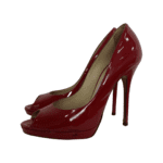Jimmy Choo Red Patent Leather Peep Toe Platform Pumps Size 39 - Image 9