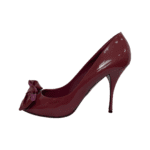 Miu Miu Bow Embellished Purple Patent Leather Peep Toe Pumps Size 40 - Image 5