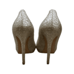 Alexander McQueen Silver Python Peep Toe Pumps Size 39 - Image 3