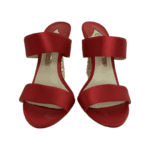 Sophia Webster Red Satin Crystal Embellished Heel Slide Mules Size 37.5 - Image 2