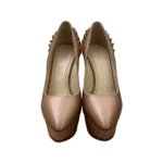 Charlotte Olympia Champagne Satin Paloma Fan-Pleat Platform Pumps Size 34