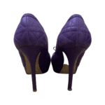 Dior Purple Quilted Cannage Leather Sweet Peep Toe Platform Pumps Size 38.5 - Image 4