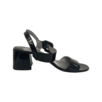 Prada Black Patent Leather Block Heel Ankle Strap Sandals Size 39 - Image 3