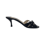 Prada Black Patent Leather Bow Slide Sandals Size 37.5 - Image 5