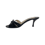 Prada Black Patent Leather Bow Slide Sandals Size 37.5 - Image 6