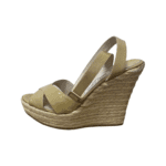 Jimmy Choo Yellow Patent Leather Lucia Cross Strap Wedge Ankle-Strap Sandal Size 38 - Image 6