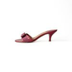 Salvatore Ferragamo Pink Patent Leather and Canvas Glory Bow Sandals Size 37 - Image 2
