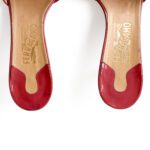 Salvatore Ferragamo Pink Patent Leather and Canvas Glory Bow Sandals Size 37 - Image 7