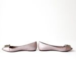 Dior Pink Crystal Embellished Peep Toe Flats Size 37 - Image 4