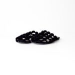 Alexander Wang Black Velvet Leather Amelia Cage Flat Slides Size 37