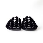 Alexander Wang Black Velvet Leather Amelia Cage Flat Slides Size 37 - Image 3