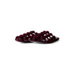 Alexander Wang Burgundy Velvet Leather Amelia Cage Flat Slides Size 37