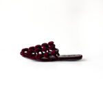 Alexander Wang Burgundy Velvet Leather Amelia Cage Flat Slides Size 37 - Image 2