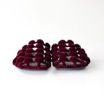 Alexander Wang Burgundy Velvet Leather Amelia Cage Flat Slides Size 37 - Image 3