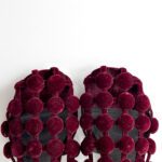 Alexander Wang Burgundy Velvet Leather Amelia Cage Flat Slides Size 37 - Image 4
