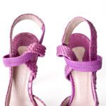 Chloe Purple Python Leather Strappy Platform Sandals Size 36 - Image 7