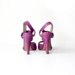 Chloe Purple Python Leather Strappy Platform Sandals Size 36 - Image 3