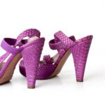 Chloe Purple Python Leather Strappy Platform Sandals Size 36 - Image 4