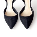 Dior Noir Black Suede Point Toe Sculptured Heel Wrap Around Pumps Size 36 - Image 6