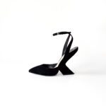 Dior Noir Black Suede Point Toe Sculptured Heel Wrap Around Pumps Size 36 - Image 2