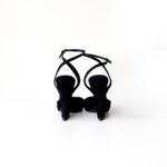 Dior Noir Black Suede Point Toe Sculptured Heel Wrap Around Pumps Size 36 - Image 3