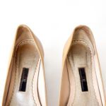 Carolina Herrera Nude Patent Leather Square-Toe Pumps Size 37 - Image 8