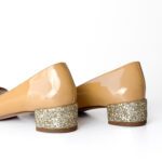 Carolina Herrera Nude Patent Leather Square-Toe Pumps Size 37 - Image 5