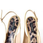 Dolce and Gabbana Beige Patent Leather Slingback Peep Toe Sandals Size 37 - Image 6