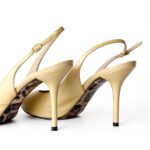 Dolce and Gabbana Beige Patent Leather Slingback Peep Toe Sandals Size 37 - Image 7