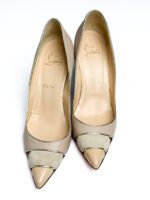 Christian Louboutin Beige Leather Pointed Toe Pumps Size 39 - Image 5