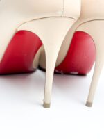 Christian Louboutin Beige Leather Pointed Toe Pumps Size 39 - Image 6