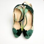 Charlotte Olympia Green Suede Leaf Me Alone Ankle Strap Platform Sandals Size 38 - Image 2