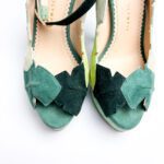 Charlotte Olympia Green Suede Leaf Me Alone Ankle Strap Platform Sandals Size 38 - Image 6