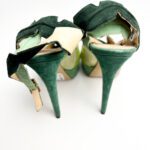 Charlotte Olympia Green Suede Leaf Me Alone Ankle Strap Platform Sandals Size 38 - Image 5