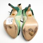 Charlotte Olympia Green Suede Leaf Me Alone Ankle Strap Platform Sandals Size 38 - Image 4